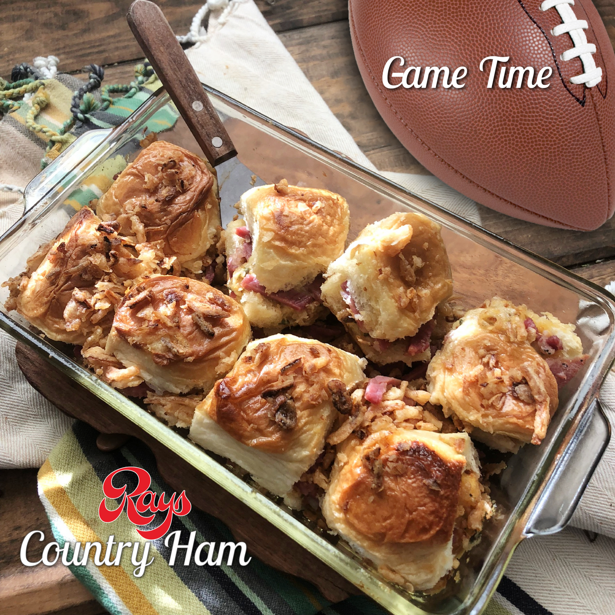 CRISPY COUNTRY HAM SLIDERS WITH PINEAPPLE HONEY BUTTER